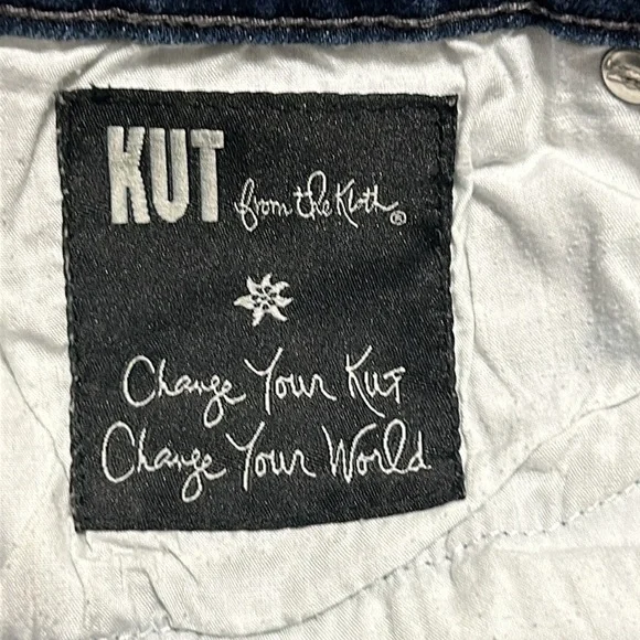 Kut from the Kloth Stretch Denim Capri Jeans Flap Pockets Size 10 Summer Casual - Picture 11 of 14